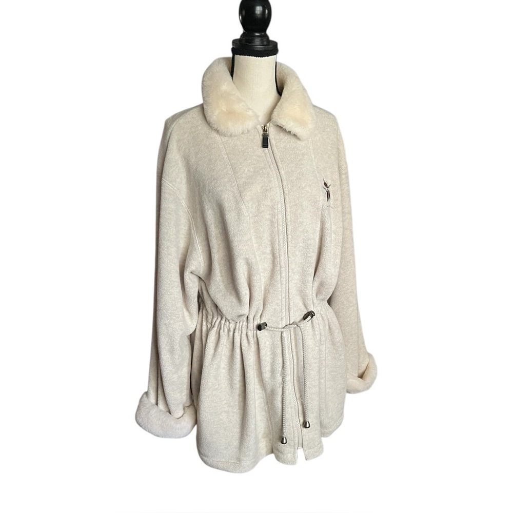 Cityscape Fleece Cinched Waist Zipper Pine Cone Jacket. SZ. XL.